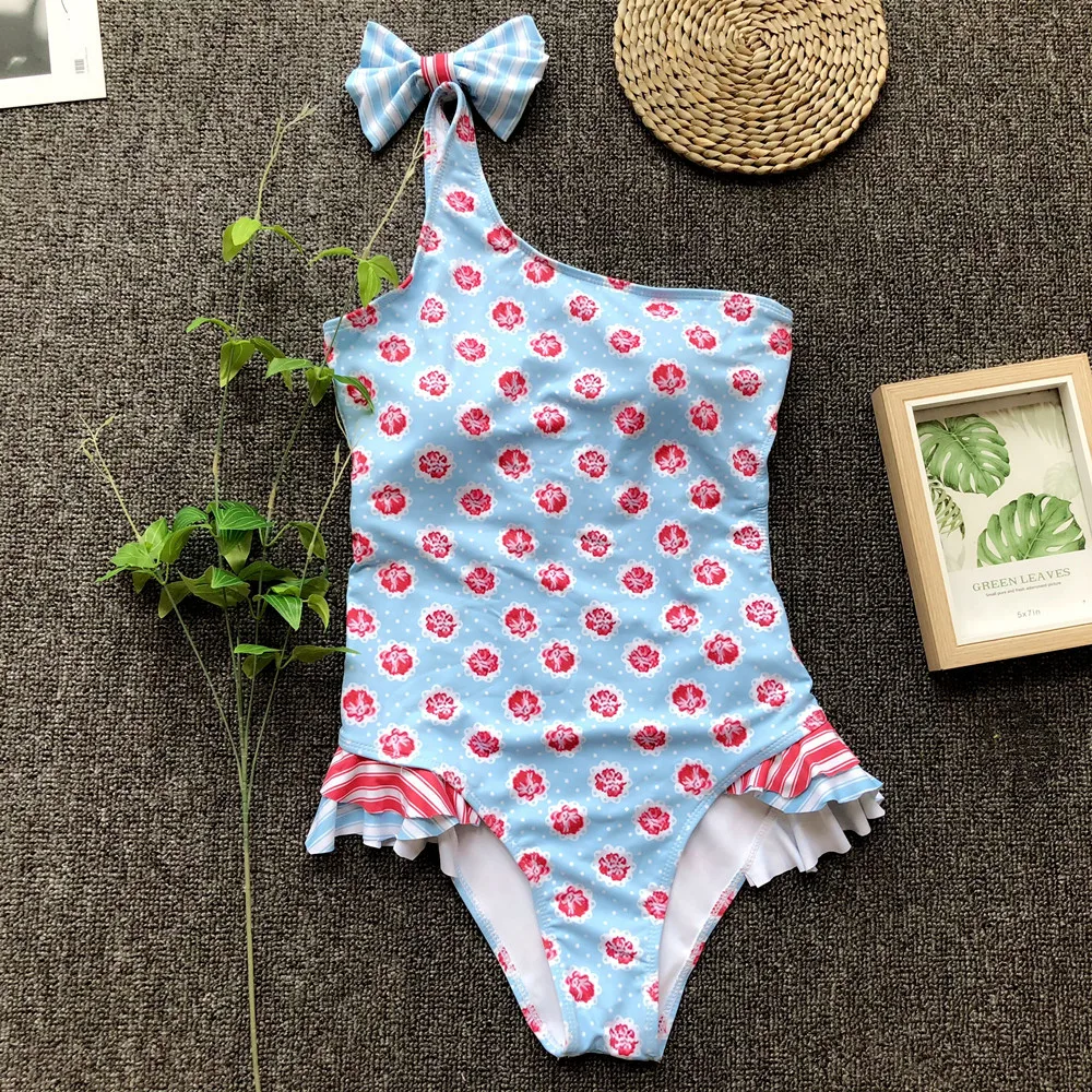 Сексуальный цельный купальник на одно плечо с вырезами женский пуш ап бантом и