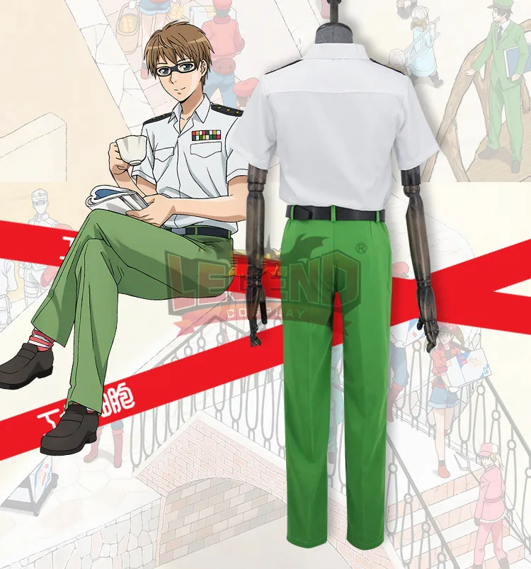 Аниме ячейки на работе! Вспомогательный T Мобильный косплей костюм Хэллоуин