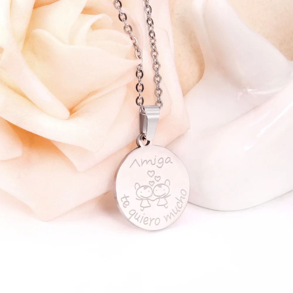 LUXUKISSKIDS 316L массивные ожерелья из нержавеющей стали модные с подвесками Amigo