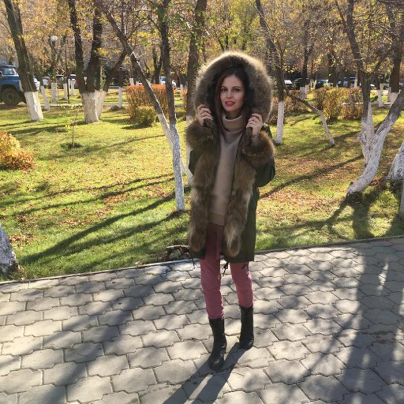 CKMORLS новые парки из натурального Лисьего меха для женщин зимние куртки с меховым воротником повседневное пальто из натурального Лисьего меха Длинные парки размера плюс
