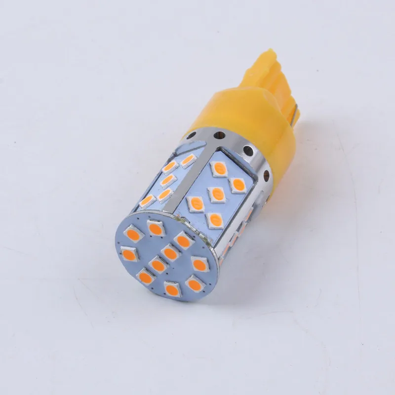 2 шт. автомобиль 7440 светодиодный желтый 35 SMD 3030 T20 W21W лампы для указатели поворота