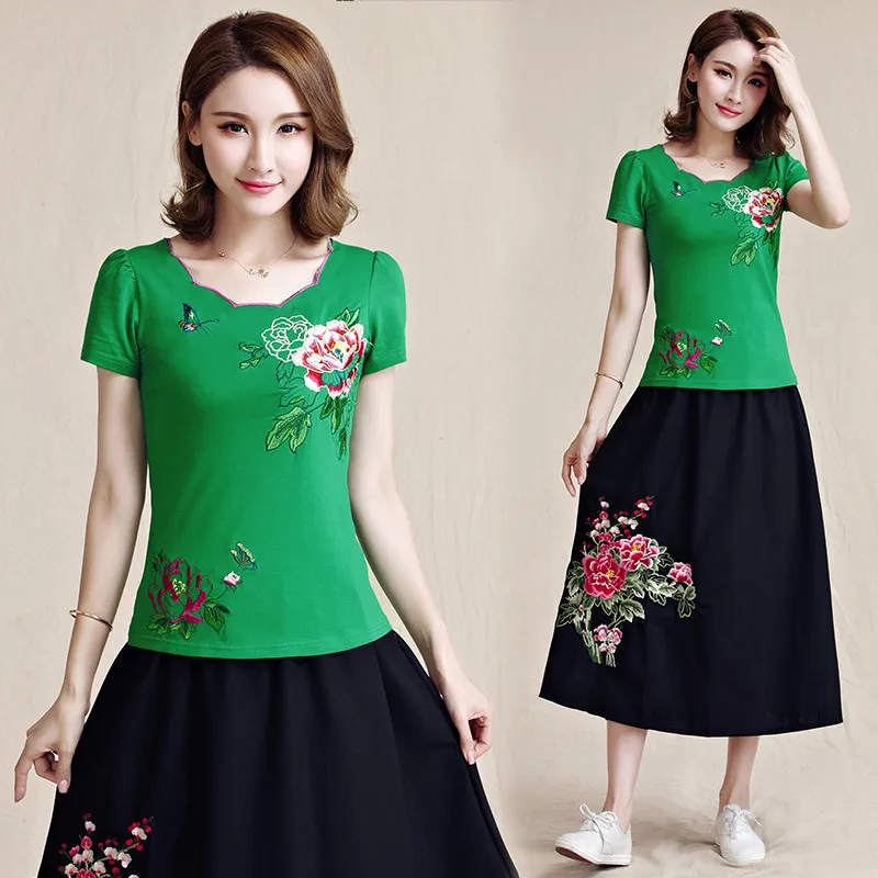 2019 летняя Этническая туника женские топы хлопковые винтажные футболки в