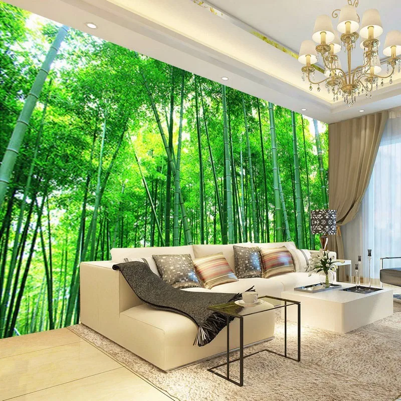 

beibehang stereoscopic wallpaper sofa TV background wallpaper TV wall drawing bamboo Lin Fengjing large custom papel de parede