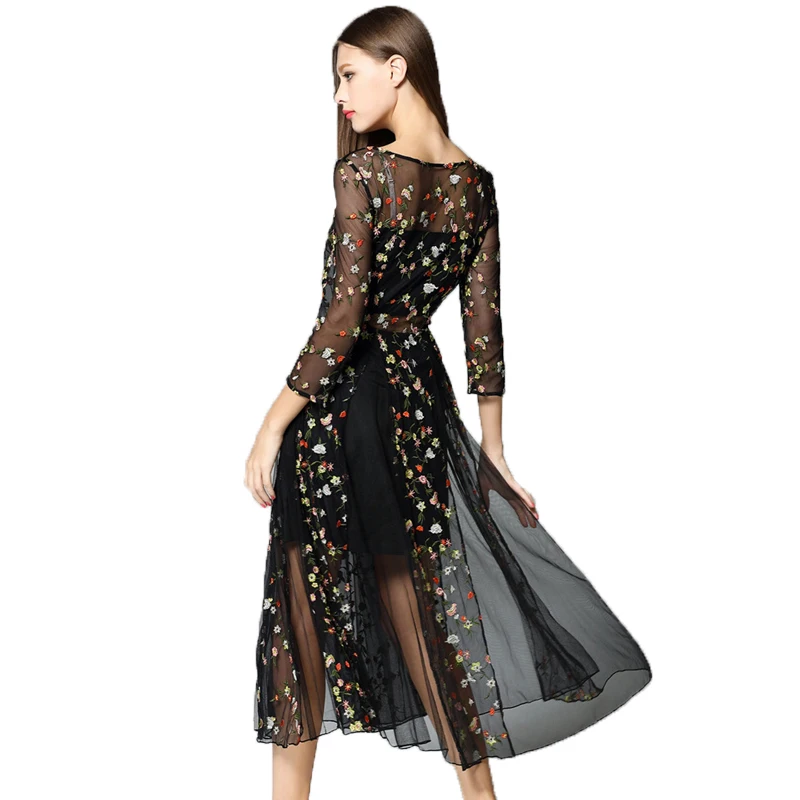 Женское кружевное платье ftaylor винтажное облегающее черного цвета с высокой