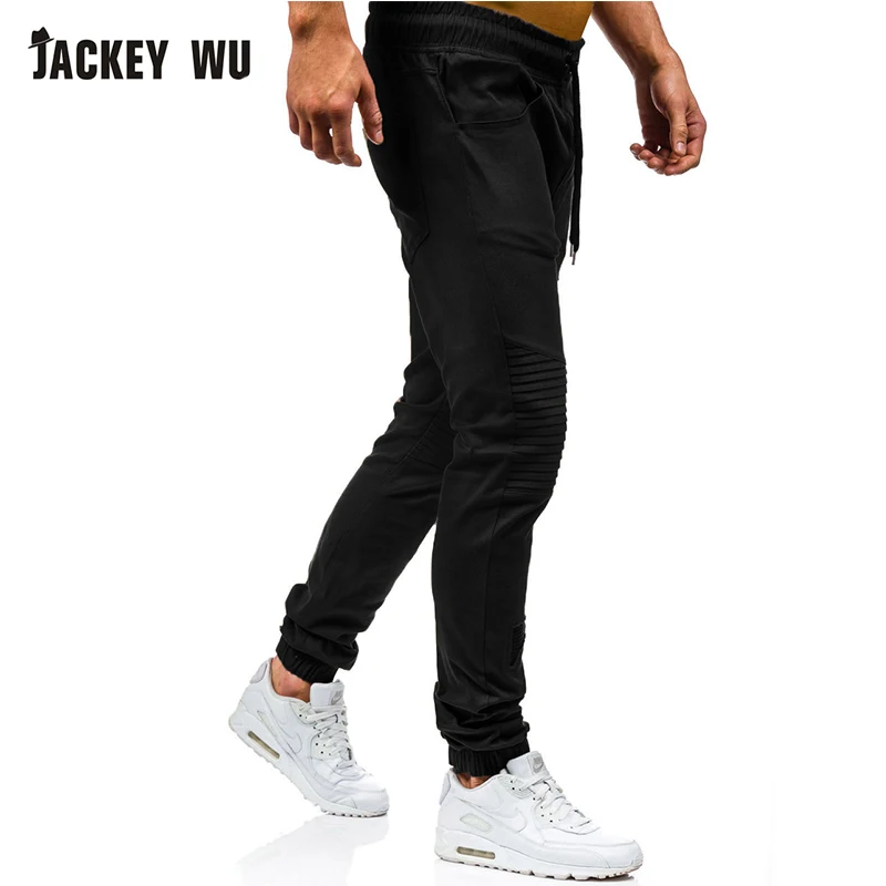 JACKEYWU Брендовые брюки для мужчин 2019 модные Лоскутные складные Джоггеры мужские