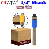 1pcs 14 shank 143813 5mm flush trim router bits for wood lengthened trimming cutters with bearing woodworking tool endmill