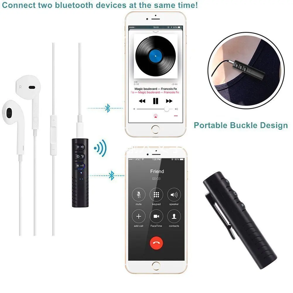 Gonoker приемник Bluetooth адаптер Беспроводной AUX приемника 4.1 Hands-Free Car Audio Динамик дома