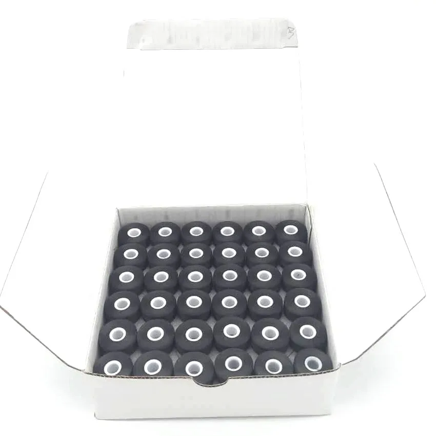 

Black Color Sideless Type L 75D/2 144PCS/BOX for Embroidery Machine Pre-wound Bobbin Thread
