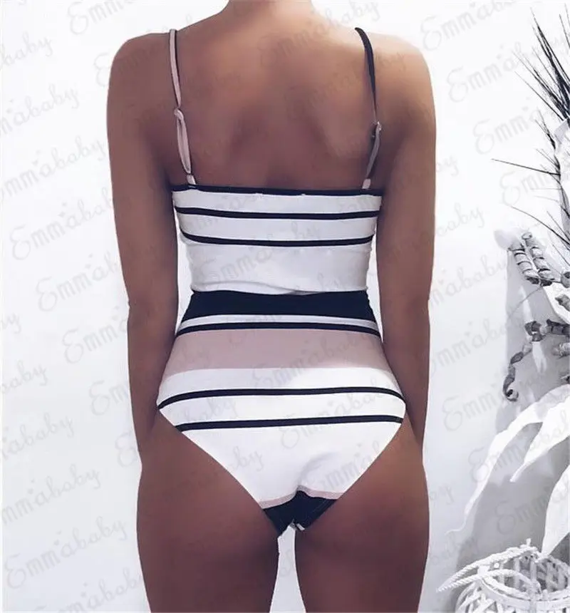 2018 летние сексуальные повседневные Боди 2 стиля без рукавов бретелек в полоску с