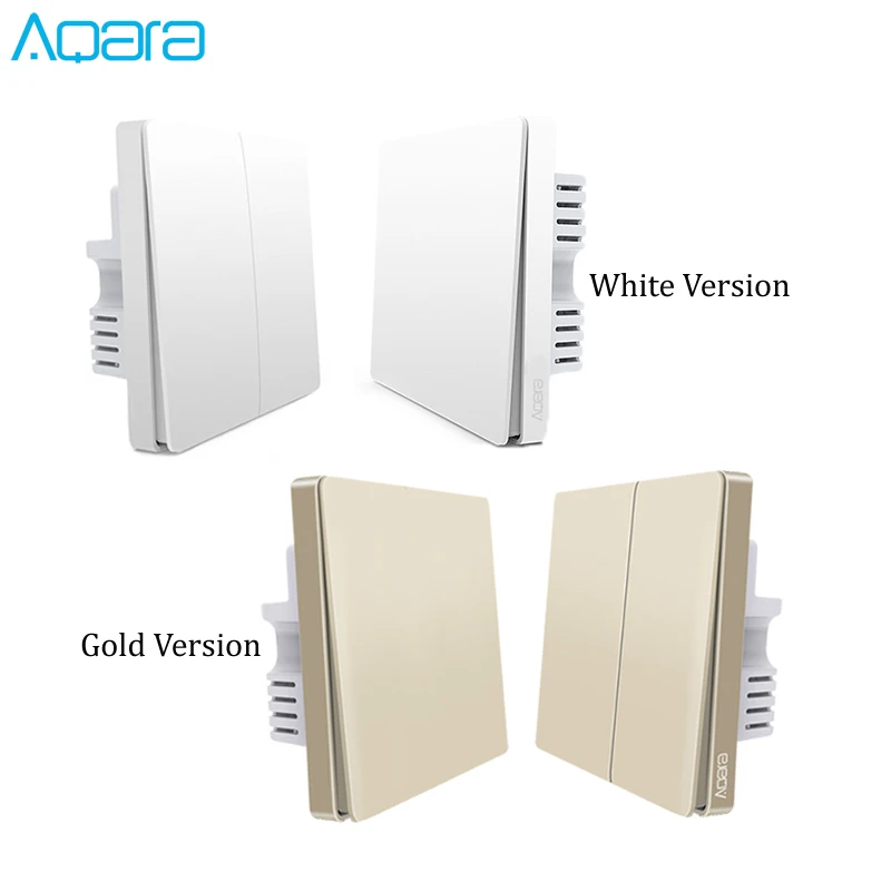 

Original Xiaomi Aqara Wall Switch Gold Color Smart ZigBee Zero Line Fire Wire Light Remote Control Wireless Key Wall Switch