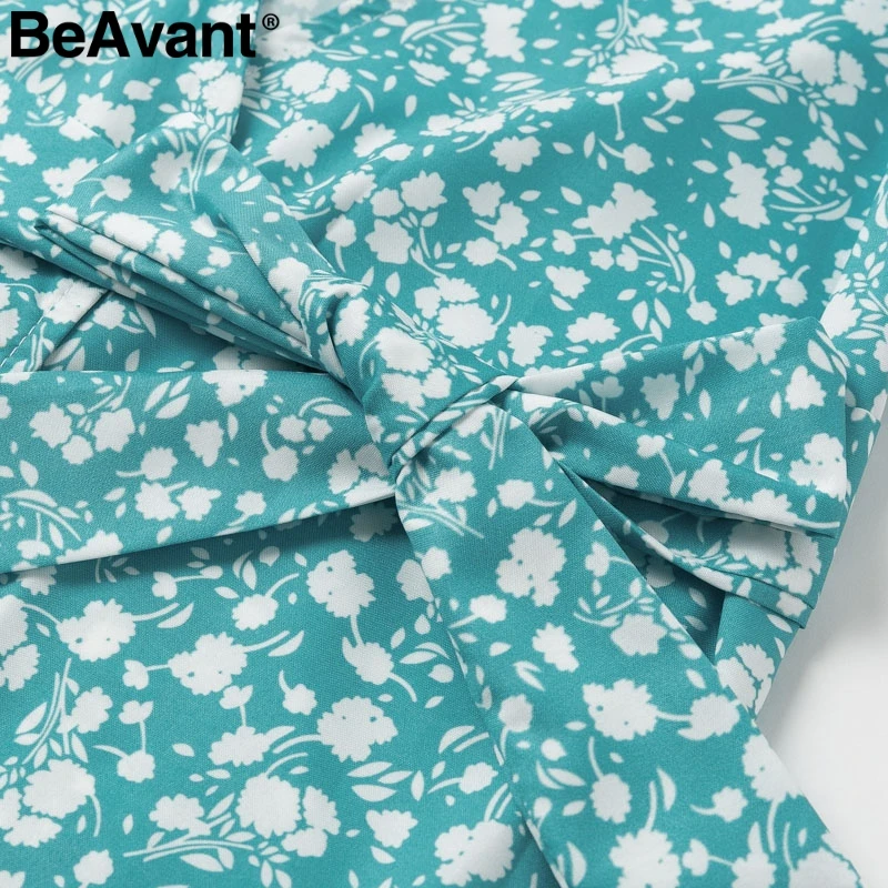 BeAvant Элегантное летнее платье с запахом женское богемное цветочным принтом