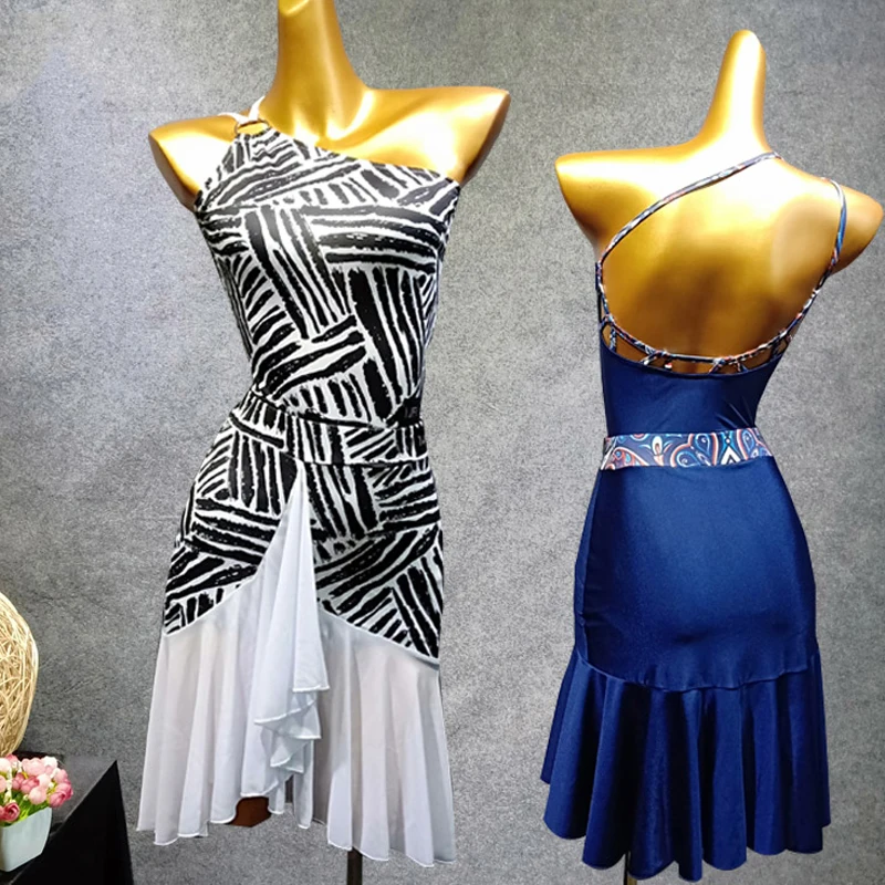 

Sexy Latin Dance Dress Women 2pcs Suit(Top+Skirt) Rumba/Samba Flamengo Female Stage Wear Adult Latin Dance Dress Women VDB420