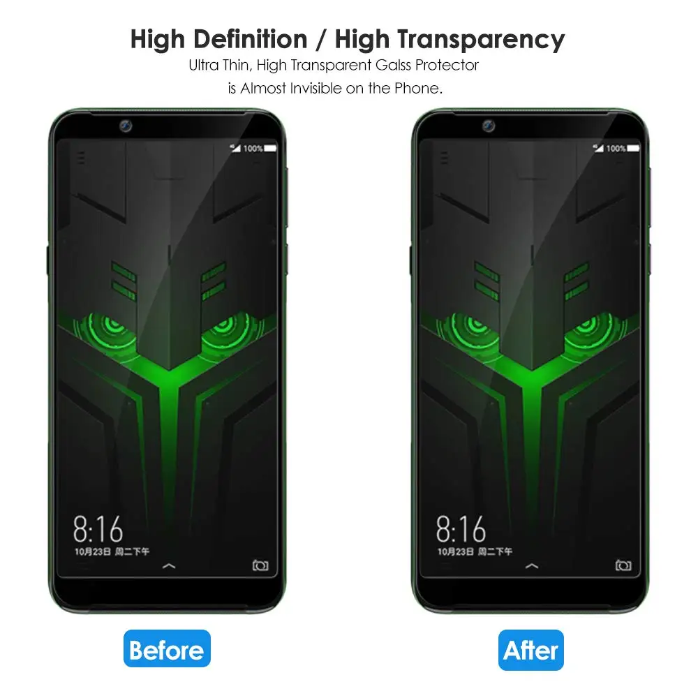Закаленное стекло 5D 9H с полным покрытием для Xiaomi Black Shark 1 2 Защита экрана Helo