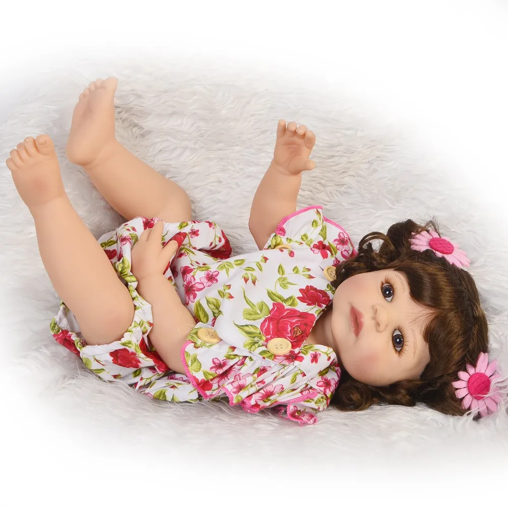 23 дюймовая кукла Bebes Reborn Girl полностью силиконовая reborn baby виниловая игрушка