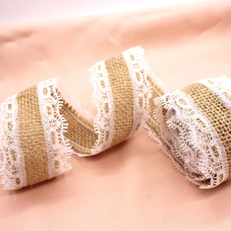 

2M 5M Natural Jute Burlap Hessian Ribbon lace Rustic Vintage Wedding decoration Merry Christmas Party decor Supplies DIY hot