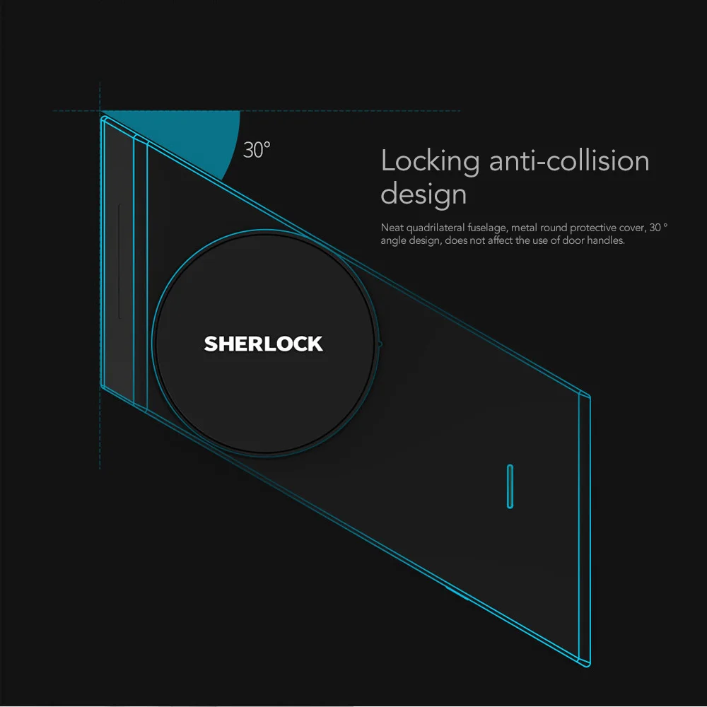 Шерлок S2 Электрический замок с отпечатком пальца + пароль умный дверной 1 шт. ключ