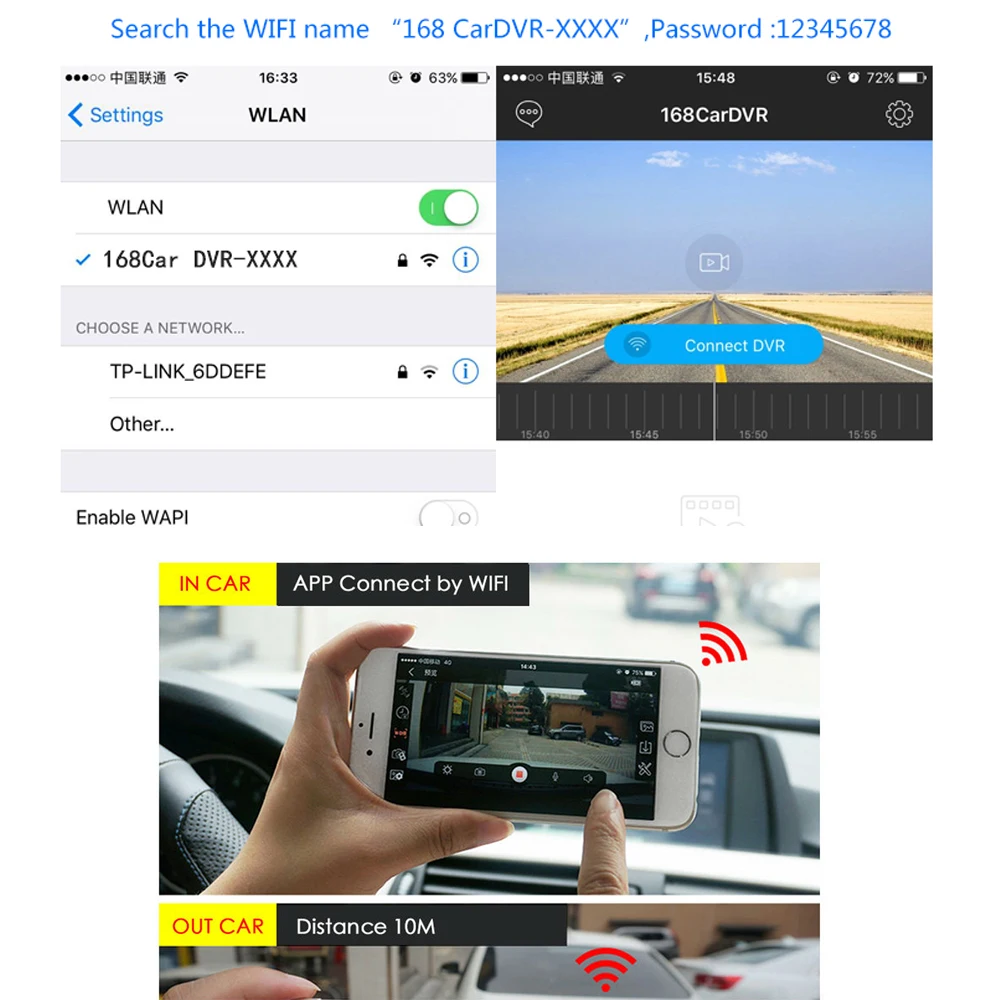 Автомобильная Передняя видеорегистратор DVR цифровой регистратор камера Corder Авто