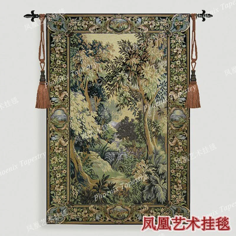 Medieval landscape living room jacauard fabric home textile belgium wall hanging tapestry big size 157X106cm Los dinking H287