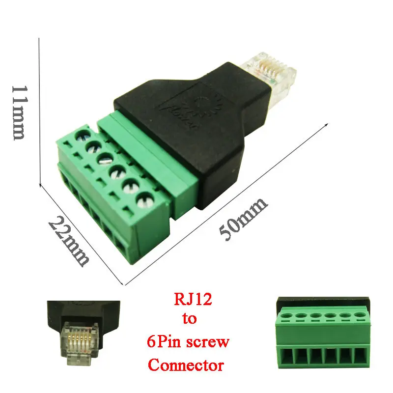 Разветвитель RJ12 6Pin для системы видеонаблюдения|connector|adaptor |