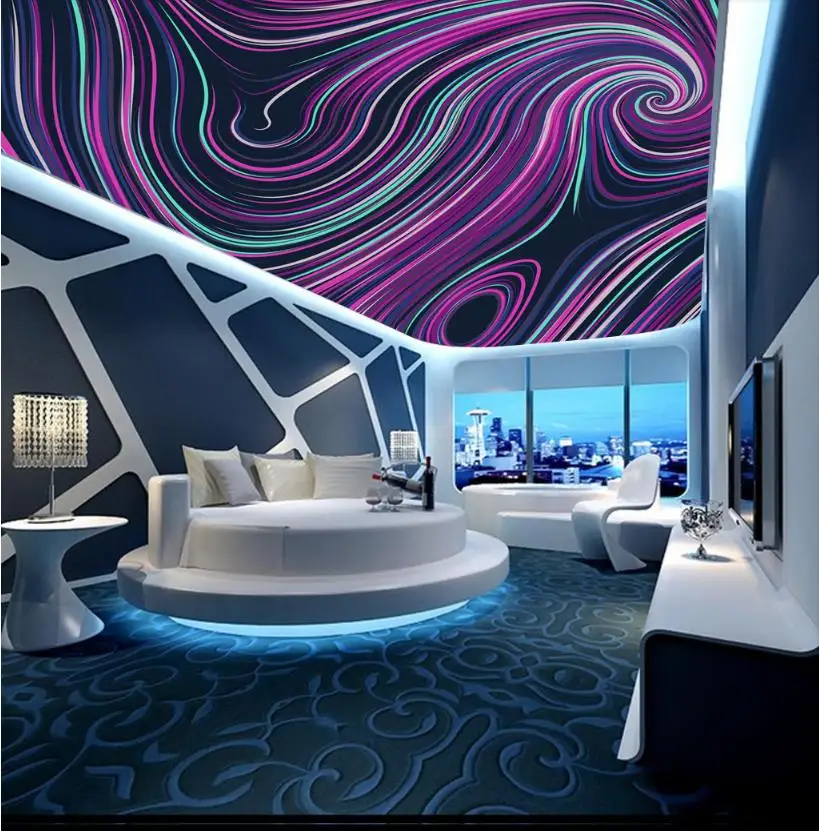 

modern Custom 3d wallpaper ceiling Rotation curve murals wall papers home decor 3d ceiling room wallpaper