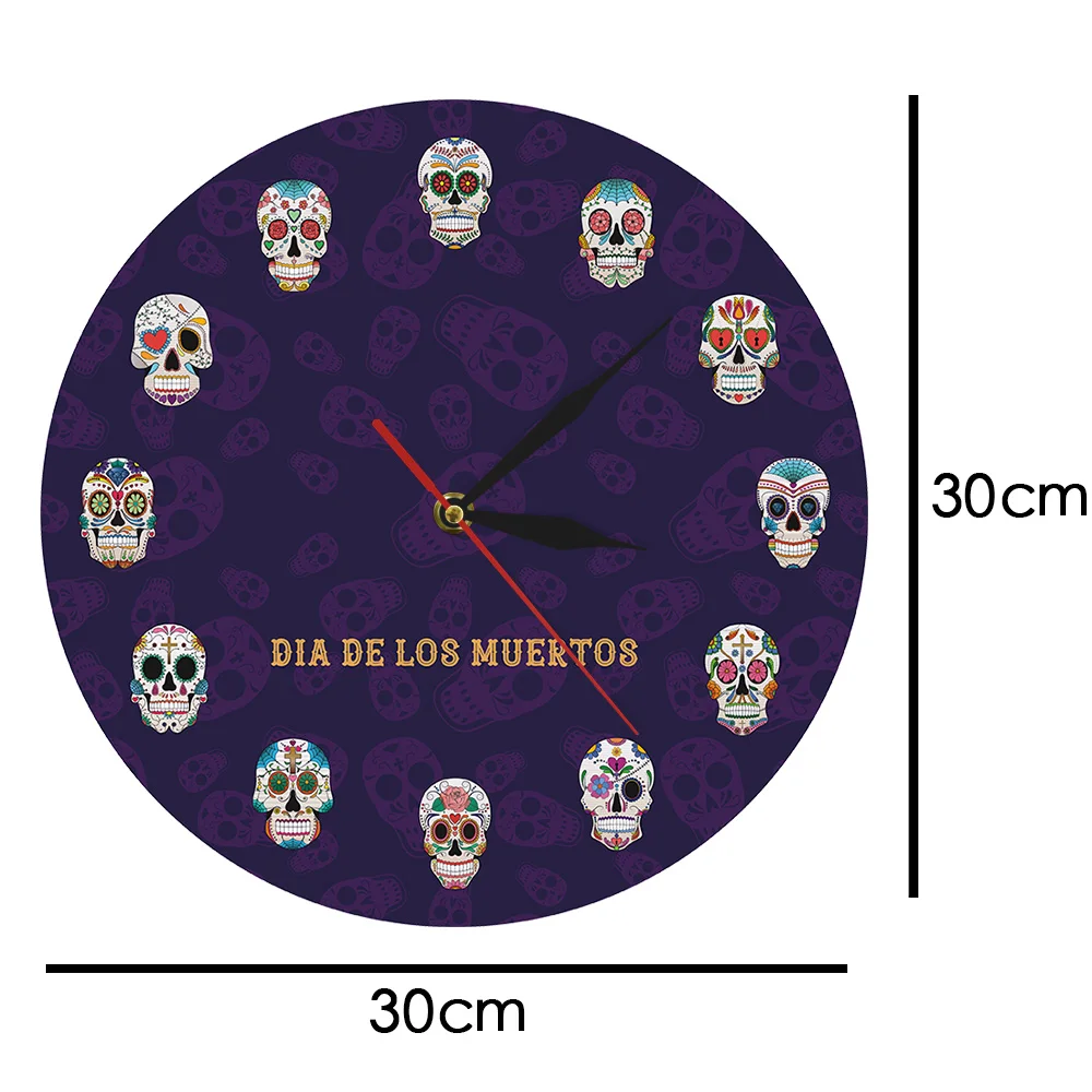 

Skulls head Skull lover Wall Clock vivid colorful Skull Modern Design Wall Clock Halloween Wall Art Decor