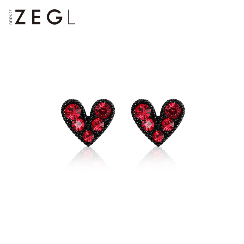 ZEGL Love Earrings Women's Red Stud Fall Winter | Украшения и аксессуары
