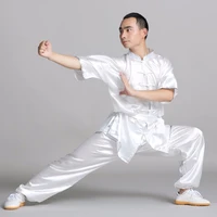chinese short sleeve wushu uniform kungfu clothes morning exercise suit nanquan performance clothing kungfu taichi uniforme