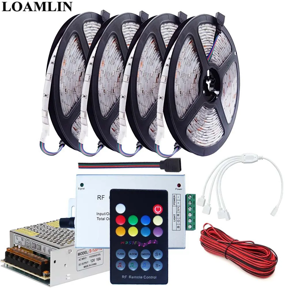 5050 30 светодиодов/м RGB Светодиодная лента гибкий свет 18 клавиш RF Led контроллер DC12V