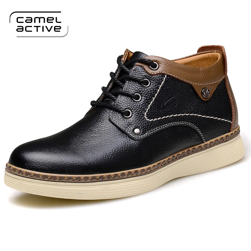 Camel Active/; Лидер продаж; новые теплые мужские зимние ботинки; высококачественные ботинки из натуральной кожи; повседневные модные зимние ботинки; 1752 - Цвет: Черный