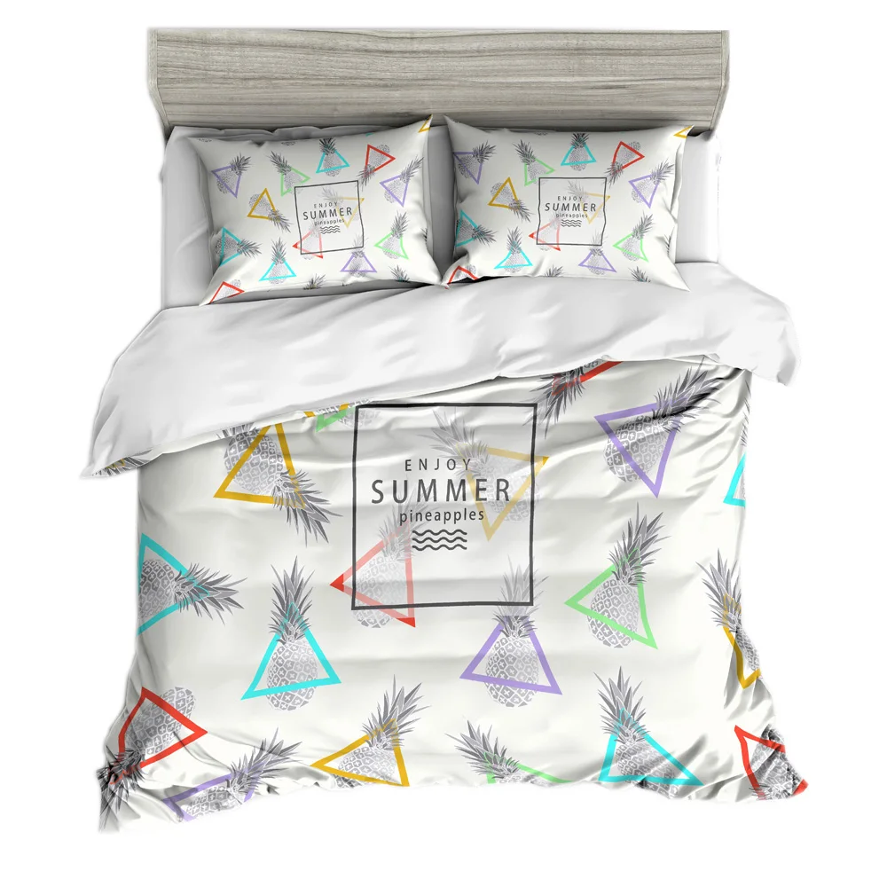 Набор постельных принадлежностей с изображением ананаса цветной набор