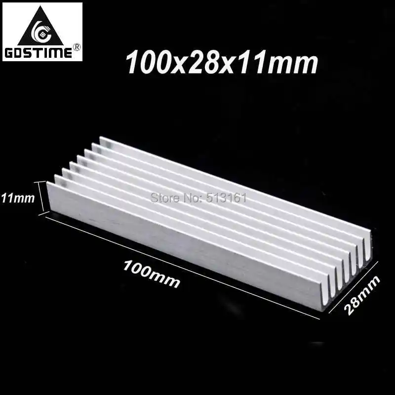 Gdstime 100x28x11 мм алюминиевый радиатор теплоотвода 100 x 28 11 мм|Кулеры и системы