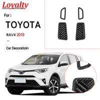 loyalty for toyota rav4 2019 car interior front upper air vent outlet cover trim 4pcs abs plastic carbon fiber auto accessories