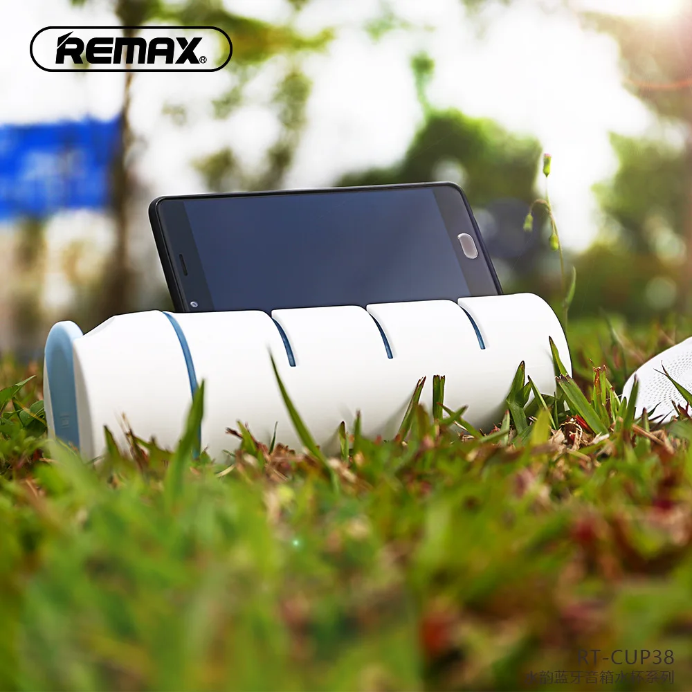 Bluetooth колонка Remax креативная чашка с модным микрофоном подставка для селфи 3 в 1
