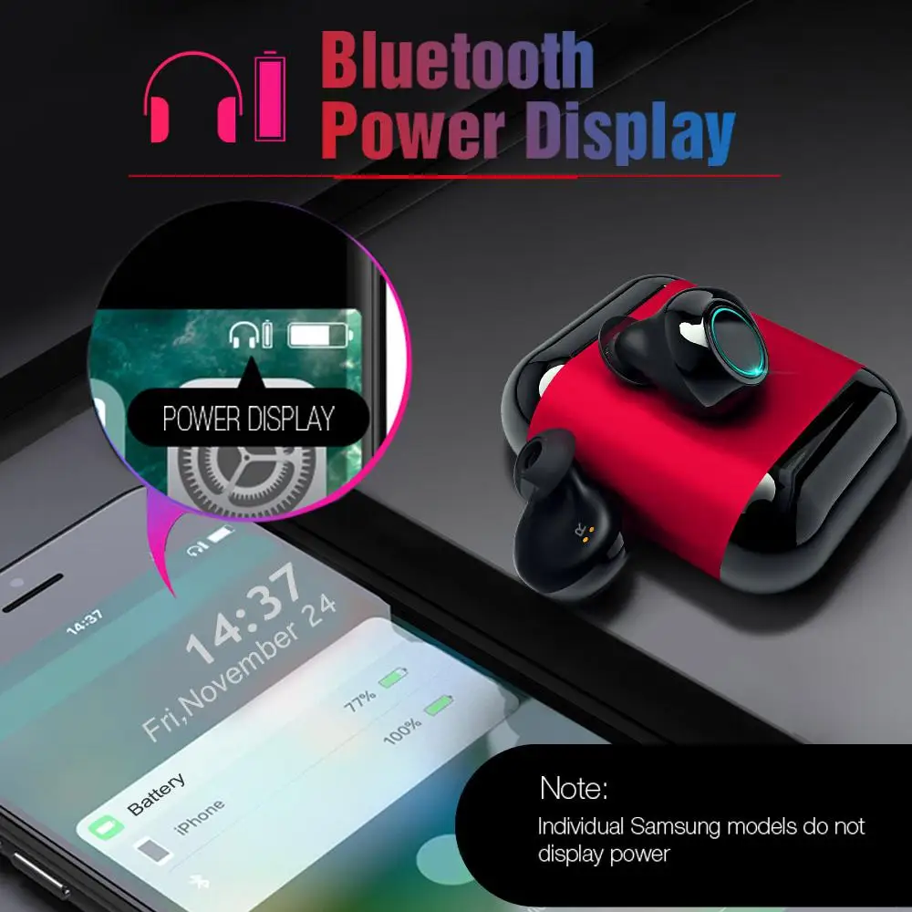 

S7 TWS Earbuds Wireless Bluetooth Earphones Stereo Headset with Mic and Charging Box PK i7s i9s i10 for iphone x xr xs