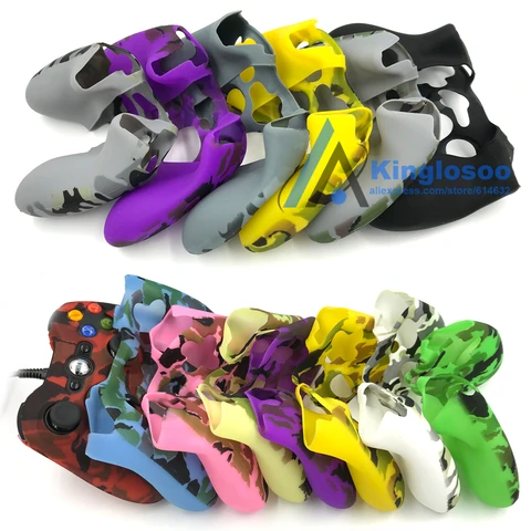 Камуфляжный резиновый чехол для контроллера, мягкий силиконовый чехол для геймпада Xbox 360