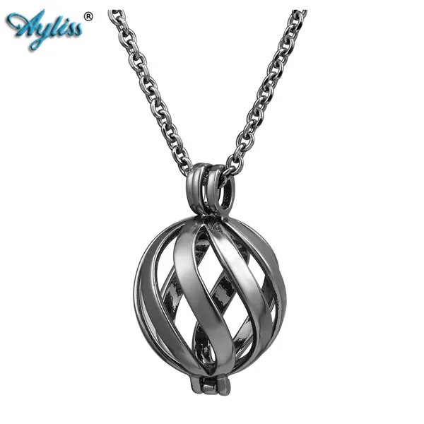 1x Black Pendant Ayliss 6 вулканический камень/7 Чакра Мяч эфирные масла диффузор цепочки и ожерелья серебряный тон ароматерапия открываемые медальон кулон цепочки и ожерелья - Окраска металла: 1x Black Pendant