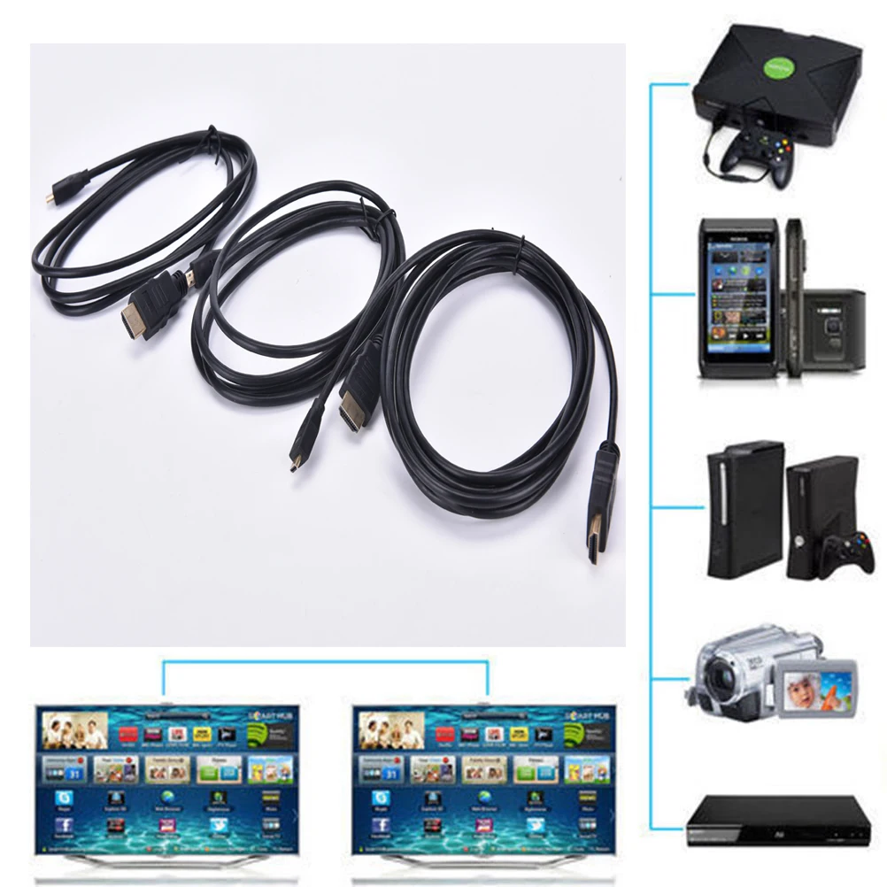 1 5 м/1 8 м/3 м HDMI Удлинительный Кабель адаптер v1.4 мужчина к Micro D Мужской разъем