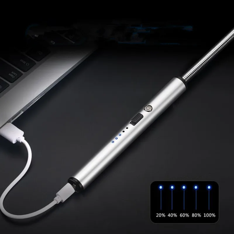 Креативная Гибкая дуговая Зажигалка для наружного барбекю USB зарядка сигарета плазменная зажигалка ветрозащитный негорящий электронный зажигалка