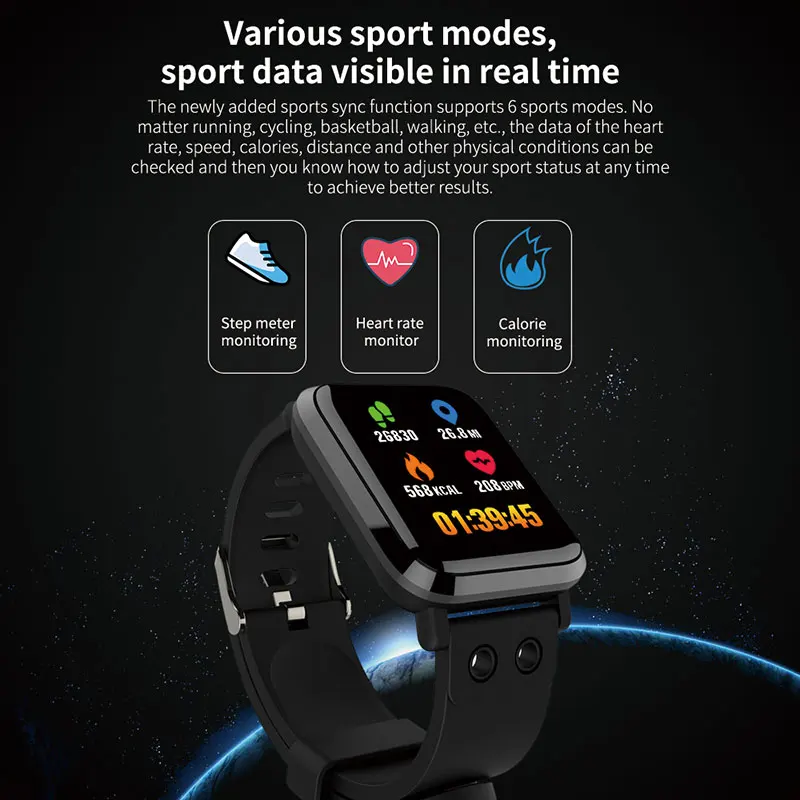 Смарт Браслет фитнес трекер спортивный водонепроницаемый браслет монитор