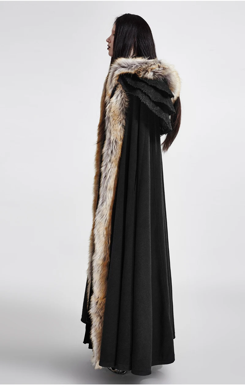 Gothic Wool Blends Ancient Palace Party Hallowmas Coats Wool Collar Long Cloak Overbearing Excellent Jackets PUNK RAVE Y-673