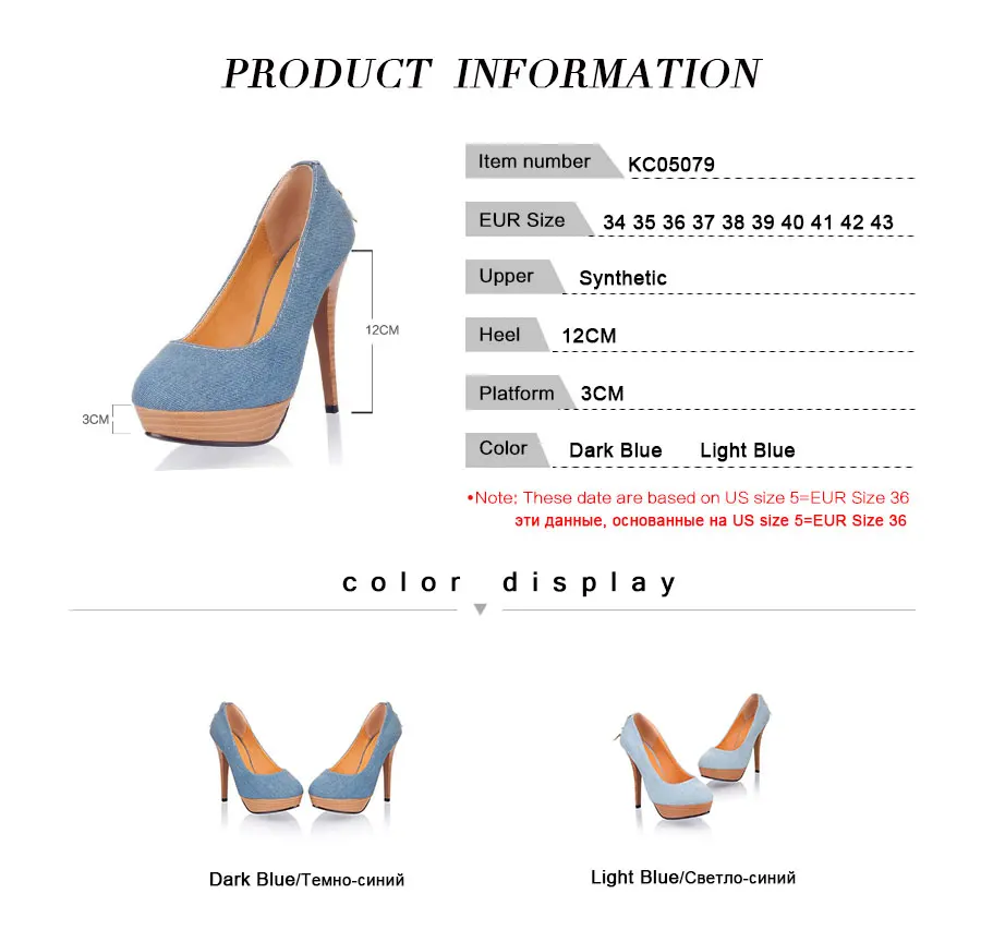 KemeKiss Women High Heels Shoes Fashion Denim Round Toe Platform New Spring For Sexy Dance Party Pumps Size 34-43 | Обувь