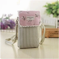 childrens cotton floral striped fresh mini bags kids crossbody packages travel small phone pouches money sacks for girls