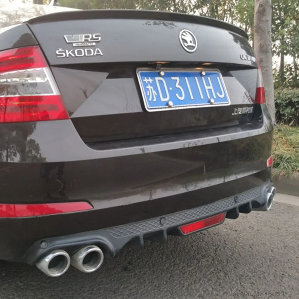 Автомобильный Стайлинг для Skoda Octavia до задний диффузор протектор Высокое качество ABS черный Задний бампер спойлер багажника