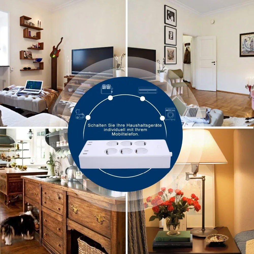 AOFO WiFi умная силовая лента Presa UE Защита от перенапряжения con 6 4 порта USB умный дом, Casa Intelligente прерыватель di Контроллер C