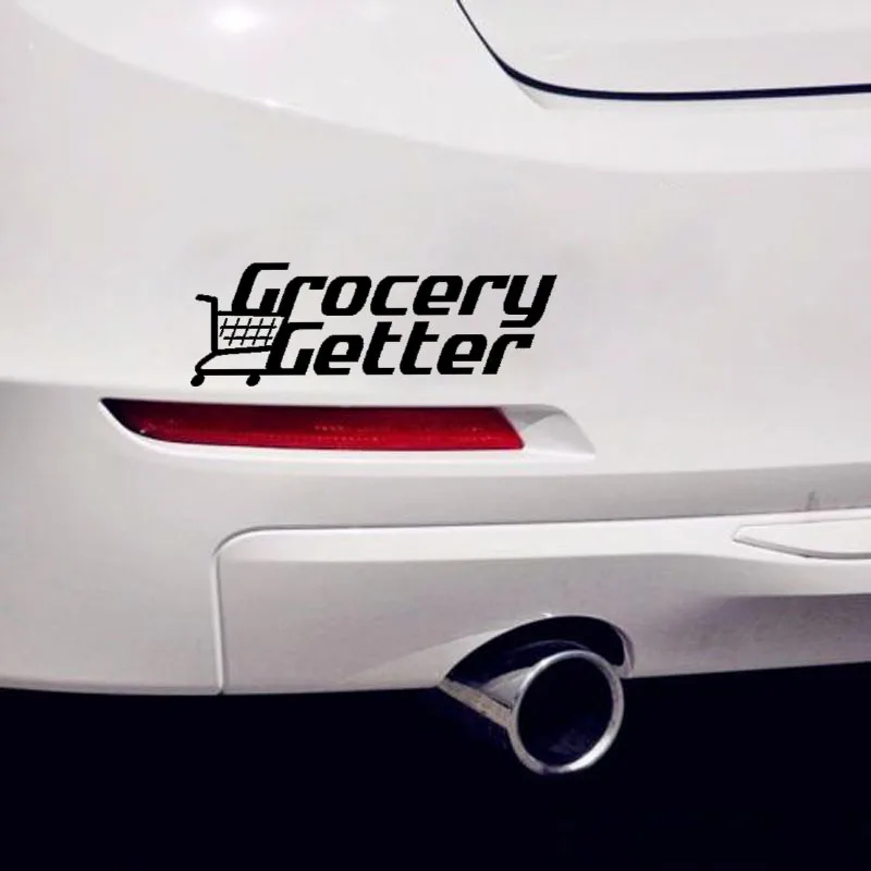 

YJZT 15.8CM*5.3CM Personality GROCERY GETTER Vinyl Car Window Sticker Decal Graphical Black/Silver C11-0749