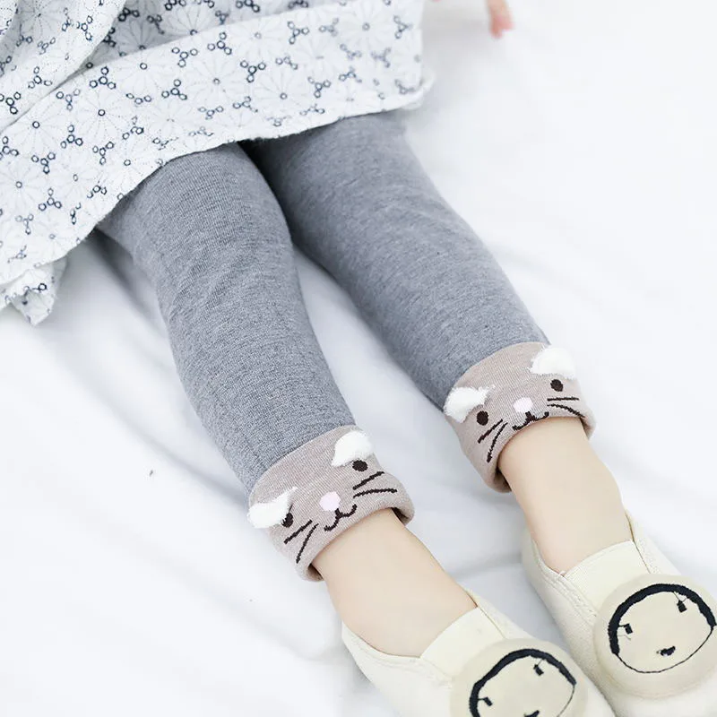 Леггинсы для маленьких девочек с рисунком кота новинка 2019 хлопковые детские