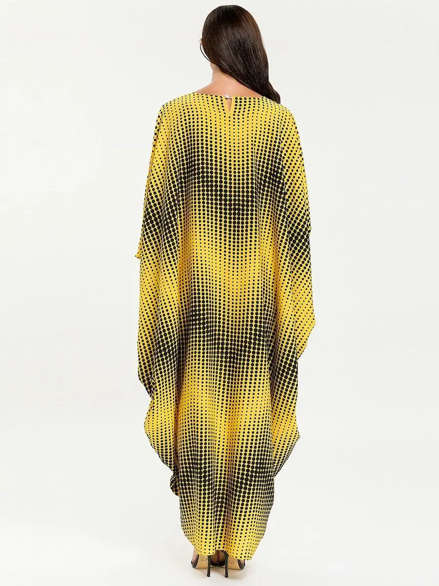 Дубай Batwing Caftan платье фараша Абая для мусульман женское длинное в полоску кафтан