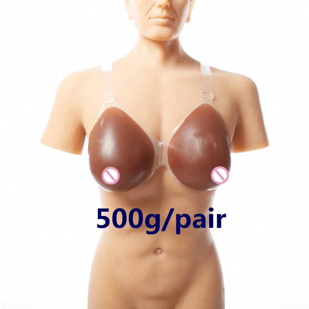 

Crossdresser Black Breast 500g/pair A cup Small Silicone Breast Forms Transgender Fake Boobs false breasts Artificial Breast