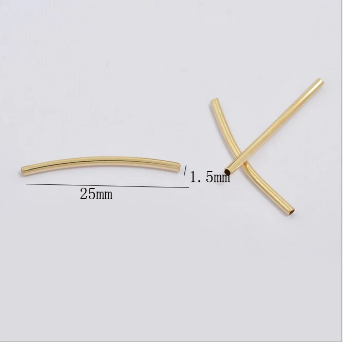 20 шт. золотистые гладкие тонкие изогнутые горизонтальные трубчатые коннекторы
