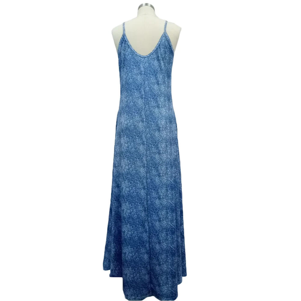 Vestidos 2018 Summer Baggy Women Boho Strap Sexy V Neck Sleeveless Dress Casual Loose Long Maxi Solid Oversize 2XL | Женская одежда